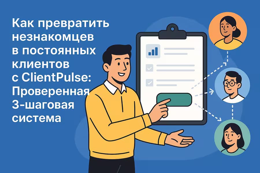 Как превратить незнакомцев в постоянных клиентов с ClientPulse: Проверенная 3-шаговая система Как превратить незнакомцев в постоянных клиентов с ClientPulse: Проверенная 3-шаговая система - Блог ClientPulse о CDP и маркетинге